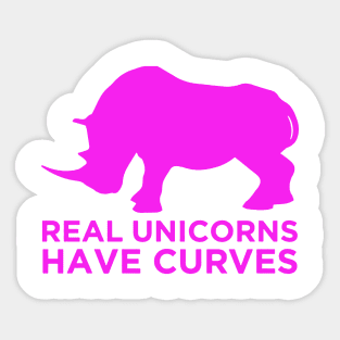 real unicorns have curves Sticker